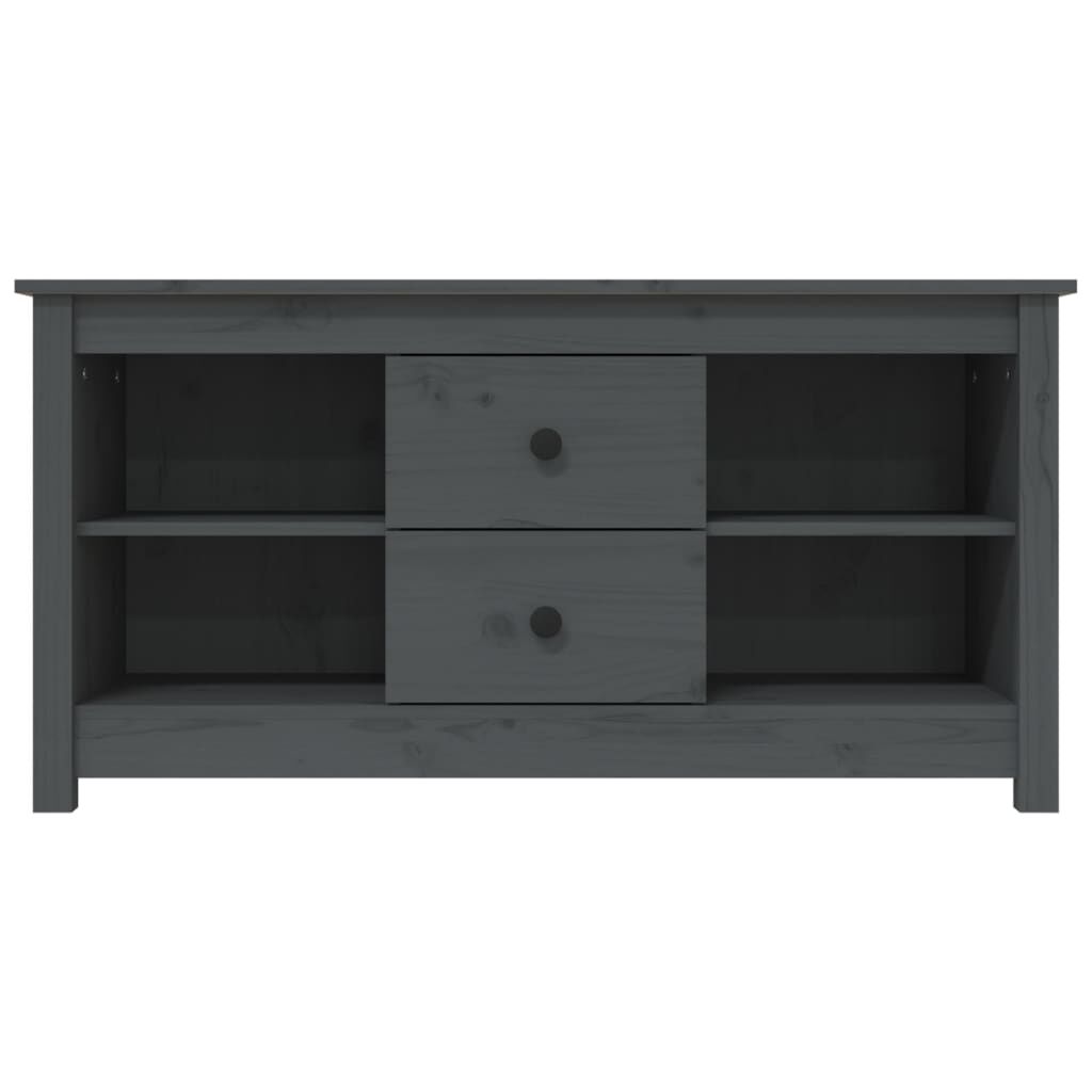 vidaXL Έπιπλο Τηλεόρασης Γκρι 103x36,5x52 εκ. από Μασίφ Ξύλο Πεύκου