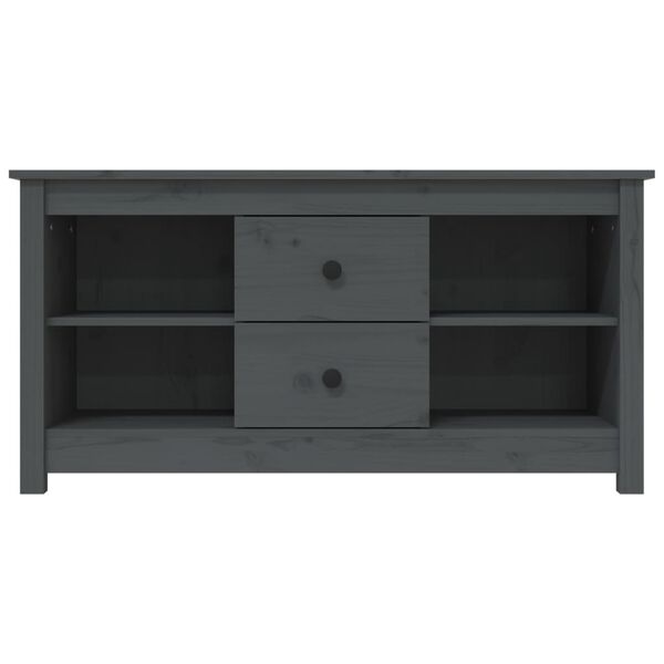 vidaXL Έπιπλο Τηλεόρασης Γκρι 103x36,5x52 εκ. από Μασίφ Ξύλο Πεύκου
