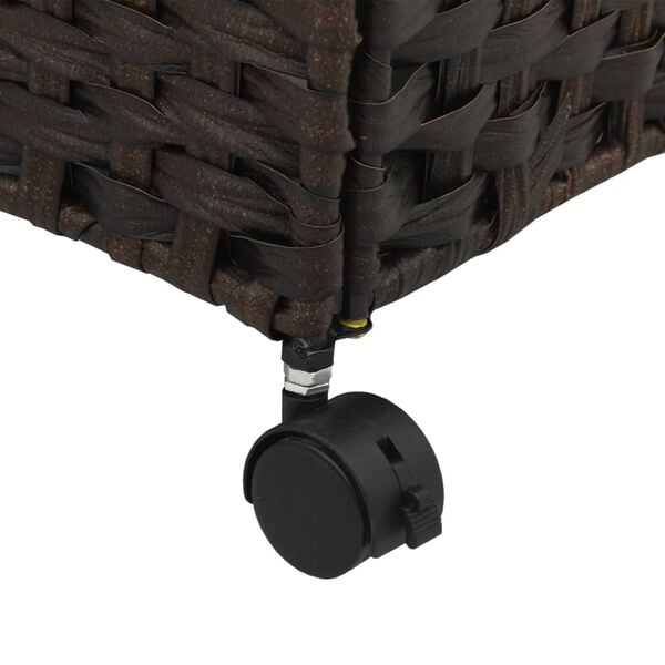 vidaXL Καλάθι Άπλυτων με Τροχούς Σκούρο Καφέ 60x35x60,5 εκ. από Ρατάν