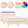vidaXL &Kappa;&rho;&epsilon;&beta;ά&tau;&iota; Boxspring &mu;&epsilon; &Sigma;&tau;&rho;ώ&mu;&alpha; & LED &Kappa;&rho;&epsilon;&mu; 140x200 &epsilon;&kappa;. &Upsilon;&phi;&alpha;&sigma;&mu;ά&tau;&iota;&nu;&omicron;