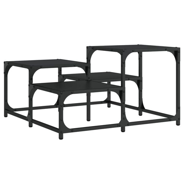 vidaXL Τραπεζάκι Σαλονιού Μαύρο 68 x 68 x 40 εκ. Επεξεργασμένο Ξύλο