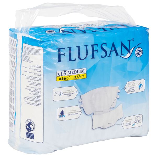 Flufsan Πάνες Ενηλίκων Μίας Χρήσης 15 Τεμ. Μέγεθος Μ