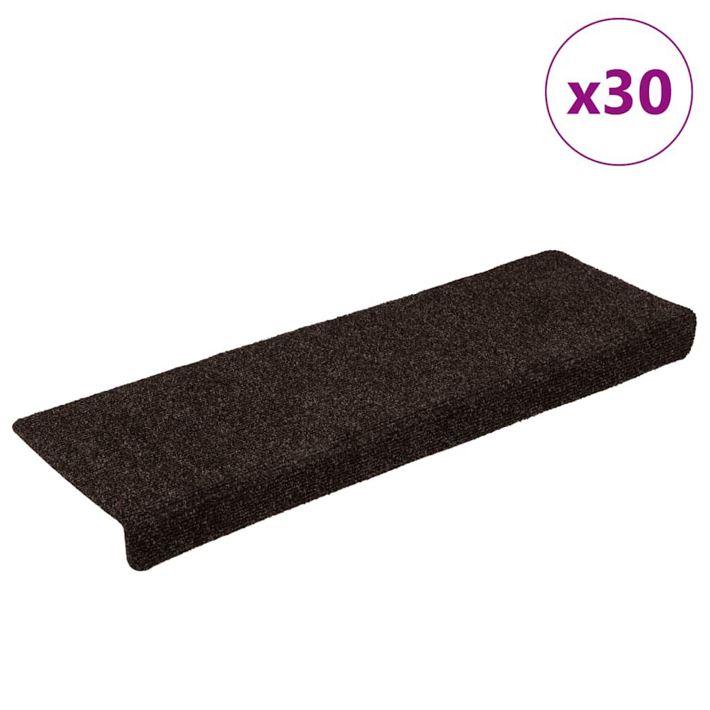 vidaXL Πατάκια Σκάλας Αυτοκόλλητα 30 τεμ. Καφέ 65x21x4 εκ.