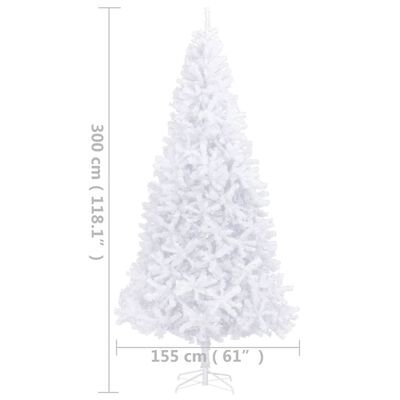 vidaXL Χριστουγεν Δέντρο Τεχνητό Προφωτισμένο Λευκό 300 εκ.