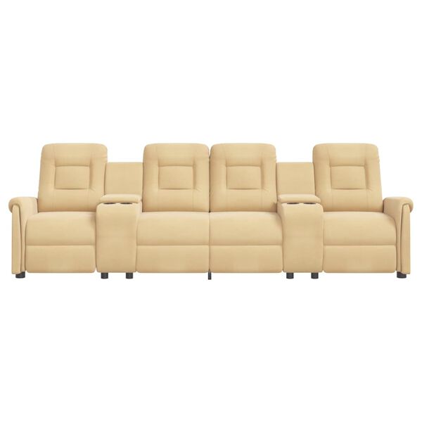 vidaXL Πολυθρόνα Μασάζ Τετραθέσια με Ποτηροθήκη Ανακλινόμενη Κρεμ