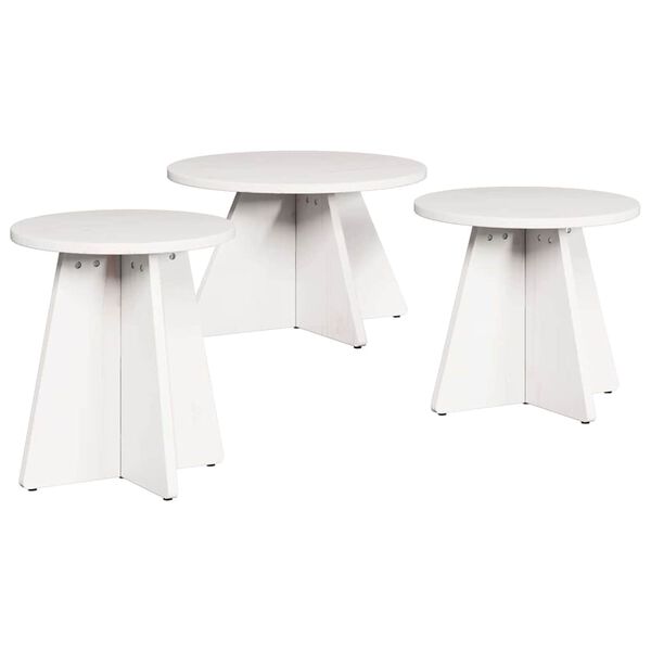 vidaXL Τραπεζάκι σαλονιού 3 pcs Λευκό 49 x 49 x 30 εκ.