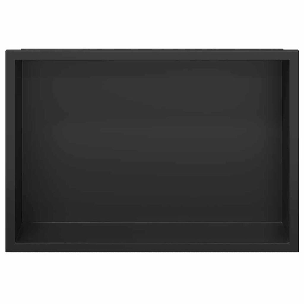 vidaXL Νίτσα Μπάνιου Μαύρο 30 x 20 x 9.5 εκ. Ανοξείδωτο ατσάλι