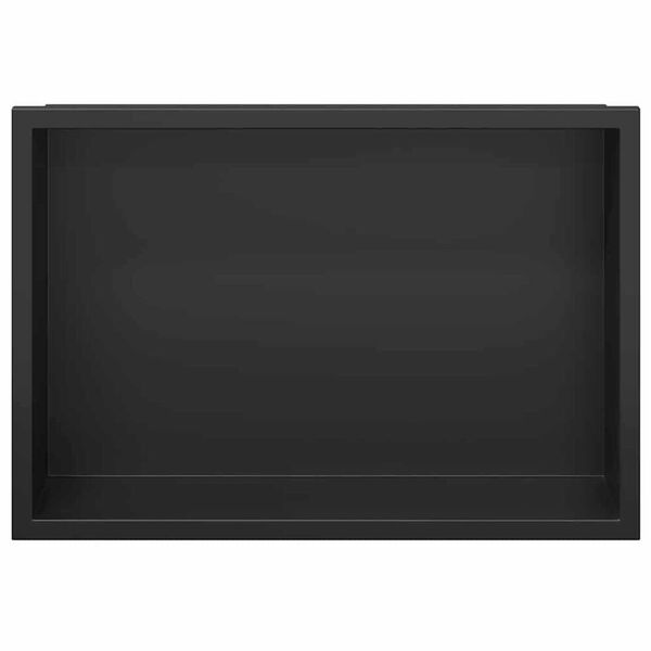 vidaXL Νίτσα Μπάνιου Μαύρο 30 x 20 x 9.5 εκ. Ανοξείδωτο ατσάλι