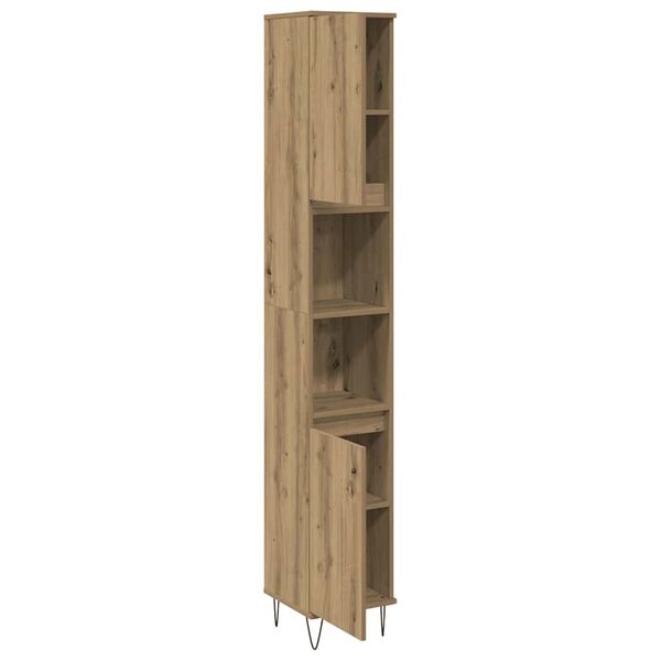 vidaXL Ντουλάπι μπάνιου Δρυς τεχνίτης 30x30x190 cm Κατασκευασμένο ξύλο