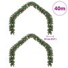 vidaXL Χριστουγεννιάτικη στεφάνη με 600 LED 2 pcs Πράσινο PVC