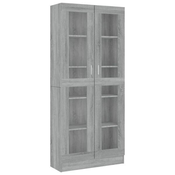 vidaXL Βιτρίνα Γκρι Sonoma 82,5x30,5x185,5 εκ. από Επεξεργασμένο Ξύλο