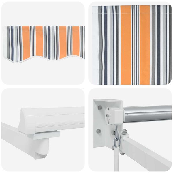 vidaXL Υποδοχή Ανασυρόμενης Τέντας Ριγέ 450x300 cm