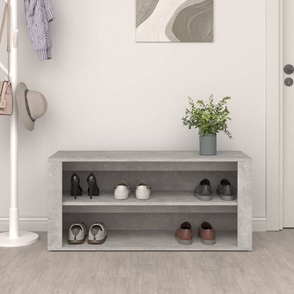 vidaXL Παπουτσοθήκη Γκρι Σκυροδέματος 100x35x45 εκ. Επεξεργασμένο Ξύλο
