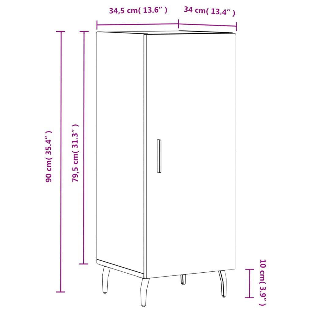 vidaXL Ντουλάπι Γκρι Sonoma 34,5x34x90 εκ. από Επεξεργασμένο Ξύλο