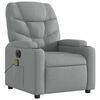 vidaXL Πολυθρόνα Μασάζ Ηλεκτρική με Ανάκλιση Ανοιχτό Γκρι Υφασμάτινη