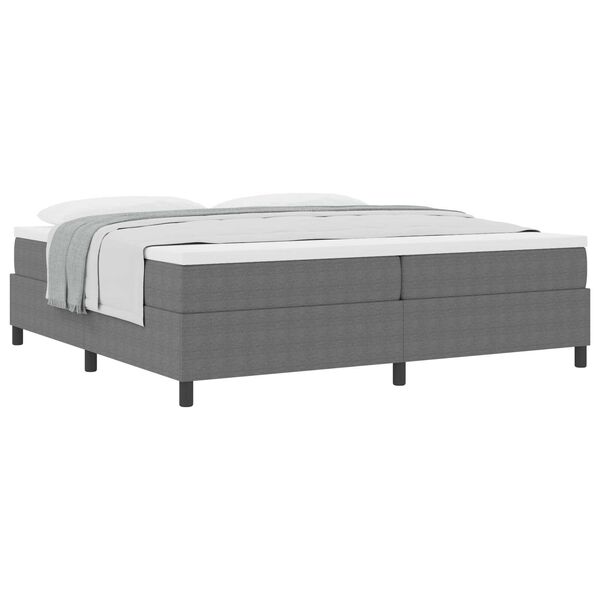 vidaXL Κρεβάτι Box Spring με Στρώμα σε Ανοιχτό Γκρι, 200 x 200 cm, Ύφασμα Κορδούρας