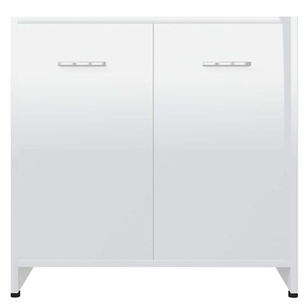 vidaXL Ντουλάπι Νιπτήρα Γυαλιστερό Λευκό 60 x 33 x 61 εκ. Επεξ. Ξύλο