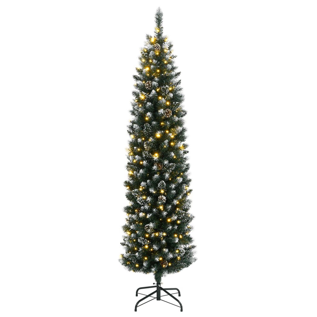 vidaXL Χριστουγεννιάτικο Δέντρο Slim Αρθρωτό με 300 LED 210 εκ.