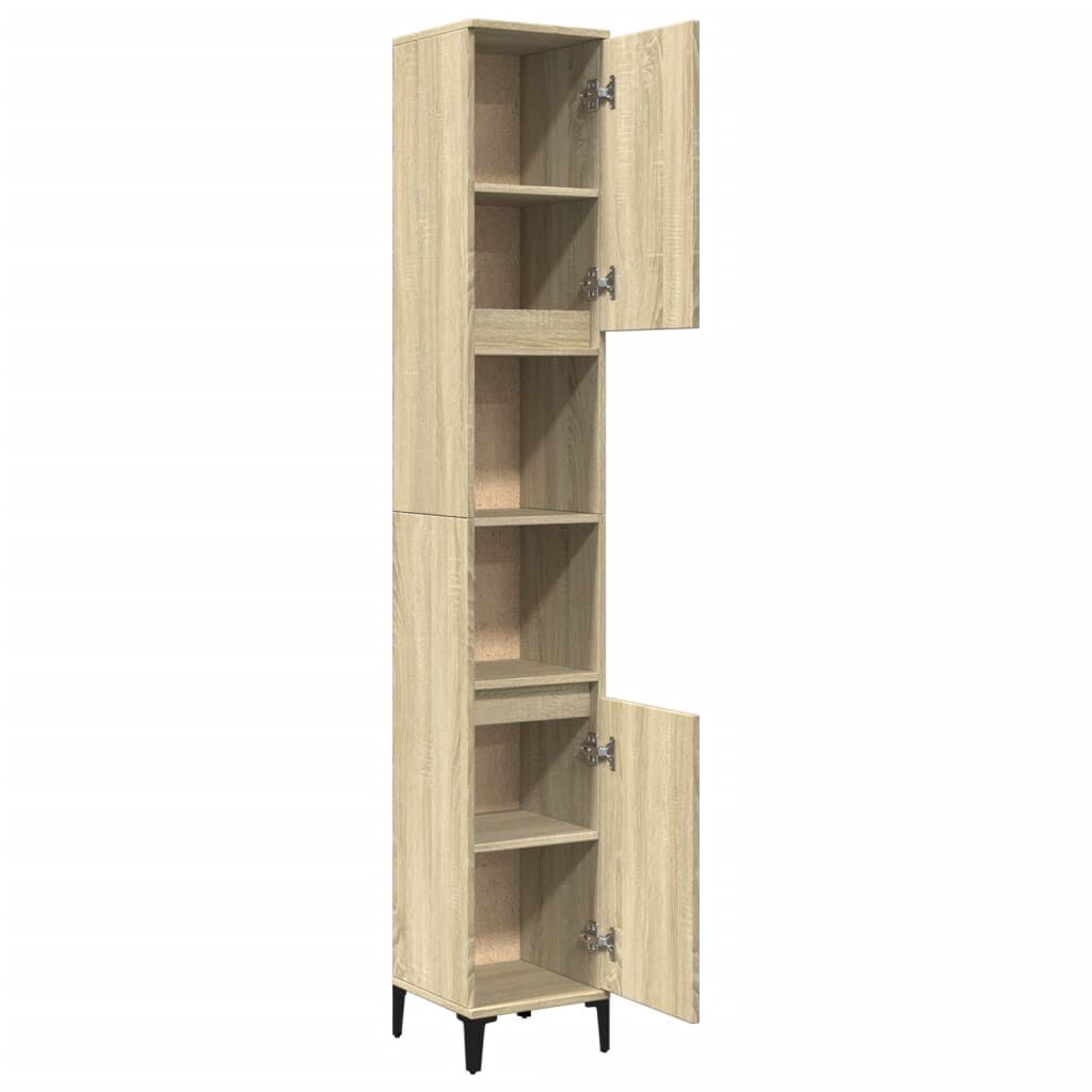 vidaXL Ντουλάπι Μπάνιου Sonoma Δρυς 30x30x190 εκ. Επεξεργασμένο Ξύλο