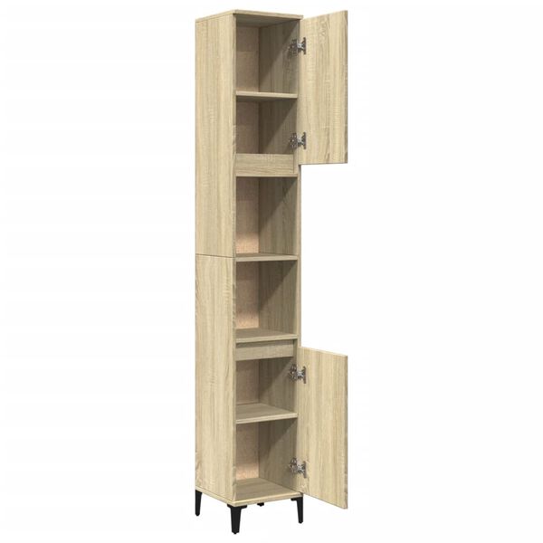 vidaXL Ντουλάπι Μπάνιου Sonoma Δρυς 30x30x190 εκ. Επεξεργασμένο Ξύλο