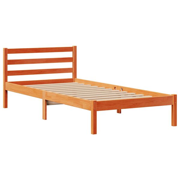 vidaXL Κρεβάτι Βιβλιοθήκη Χωρίς Στρώμα 75x190 εκ Μασίφ Ξύλο Πεύκου