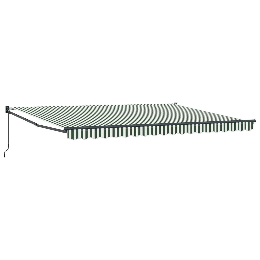 vidaXL Manual Ανασυρόμενη Τέντα Πράσινη και Λευκή 450x300 cm