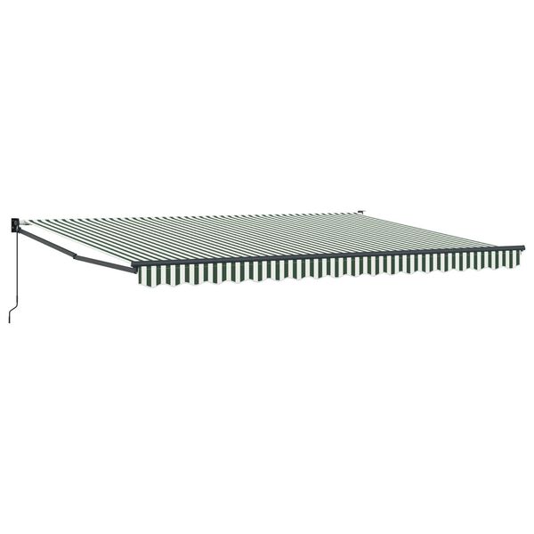 vidaXL Manual Ανασυρόμενη Τέντα Πράσινη και Λευκή 450x300 cm