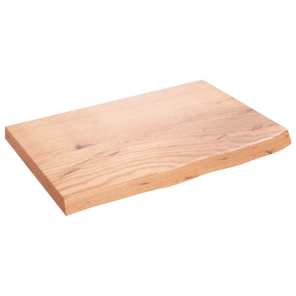 vidaXL Ράφι Τοίχου Ανοιχτό Καφέ 60x40x(2-4)εκ. Επεξ. Μασίφ Ξύλο Δρυός