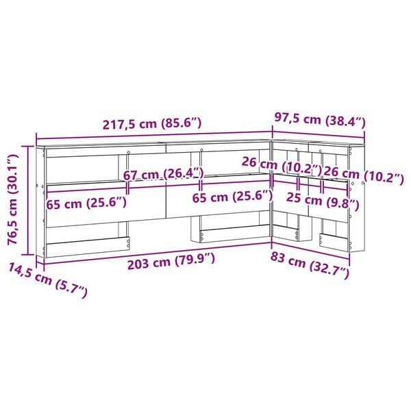 vidaXL Κεφαλάρι Αποθήκης Καπνιστή δρυς 80 cm Επεξεργασμένο ξύλο