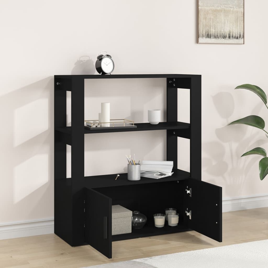 vidaXL Ντουλάπι Μαύρο 80 x 30 x 90 εκ. από Επεξεργασμένο Ξύλο