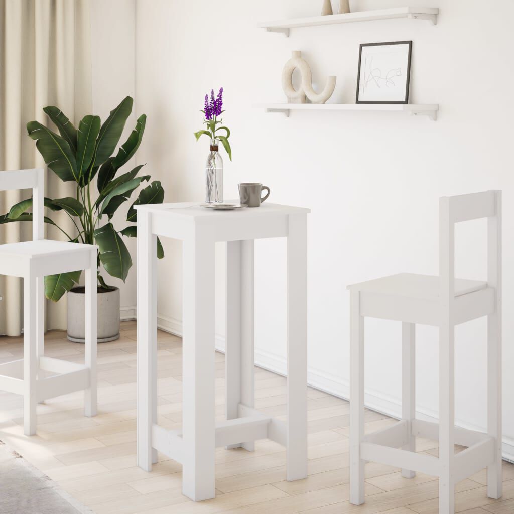 vidaXL Τραπέζι Μπαρ Λευκό 51x50x103,5 εκ. Επεξ. Ξύλο