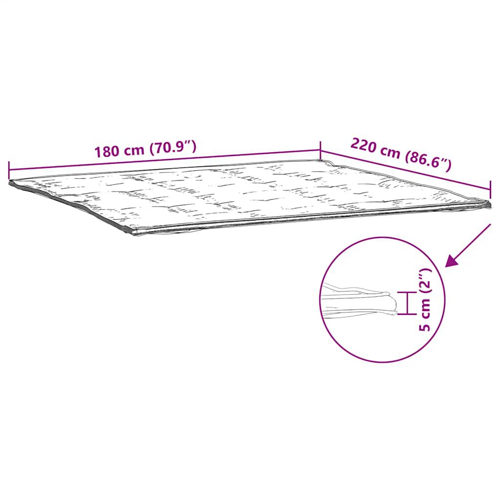vidaXL Προστατευτικό στρώματος Λευκό 180x220 εκ.