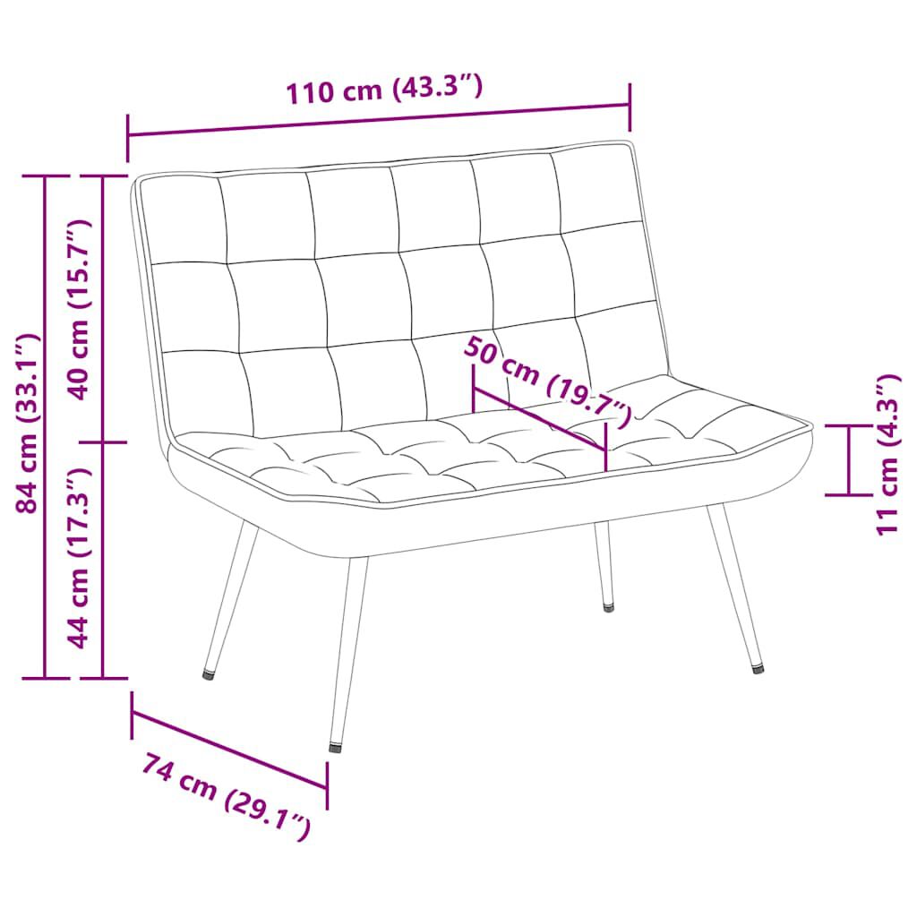 vidaXL Πάγκος Μπλε 110x74x84 εκ. Βελούδινος