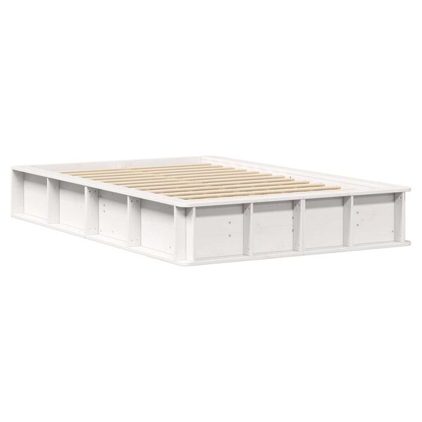 vidaXL Σκελετός Κρεβατιού Λευκό 210 x 158 x 30 εκ Στερεά ξυλεία πεύκου