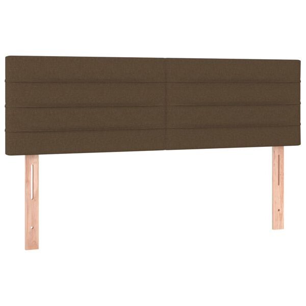 vidaXL Κρεβάτι Boxspring με Στρώμα Σκούρο Καφέ 140x190 εκ. Υφασμάτινο