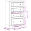 vidaXL Συρταριέρα Corona 80 x 43 x 114 εκ. από Μασίφ Ξύλο Πεύκου