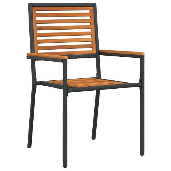 vidaXL Σετ Τραπεζαρίας Κήπου 7 pcs Μαύρο 140 x 80 x 74 cm