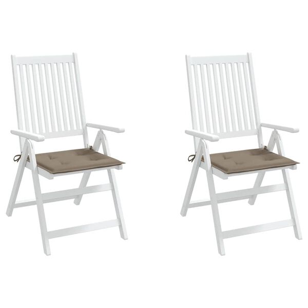 vidaXL Μαξιλάρια Καρέκλας Κήπου 2 τεμ. Taupe 50x50x4 εκ. Oxford Ύφασμα
