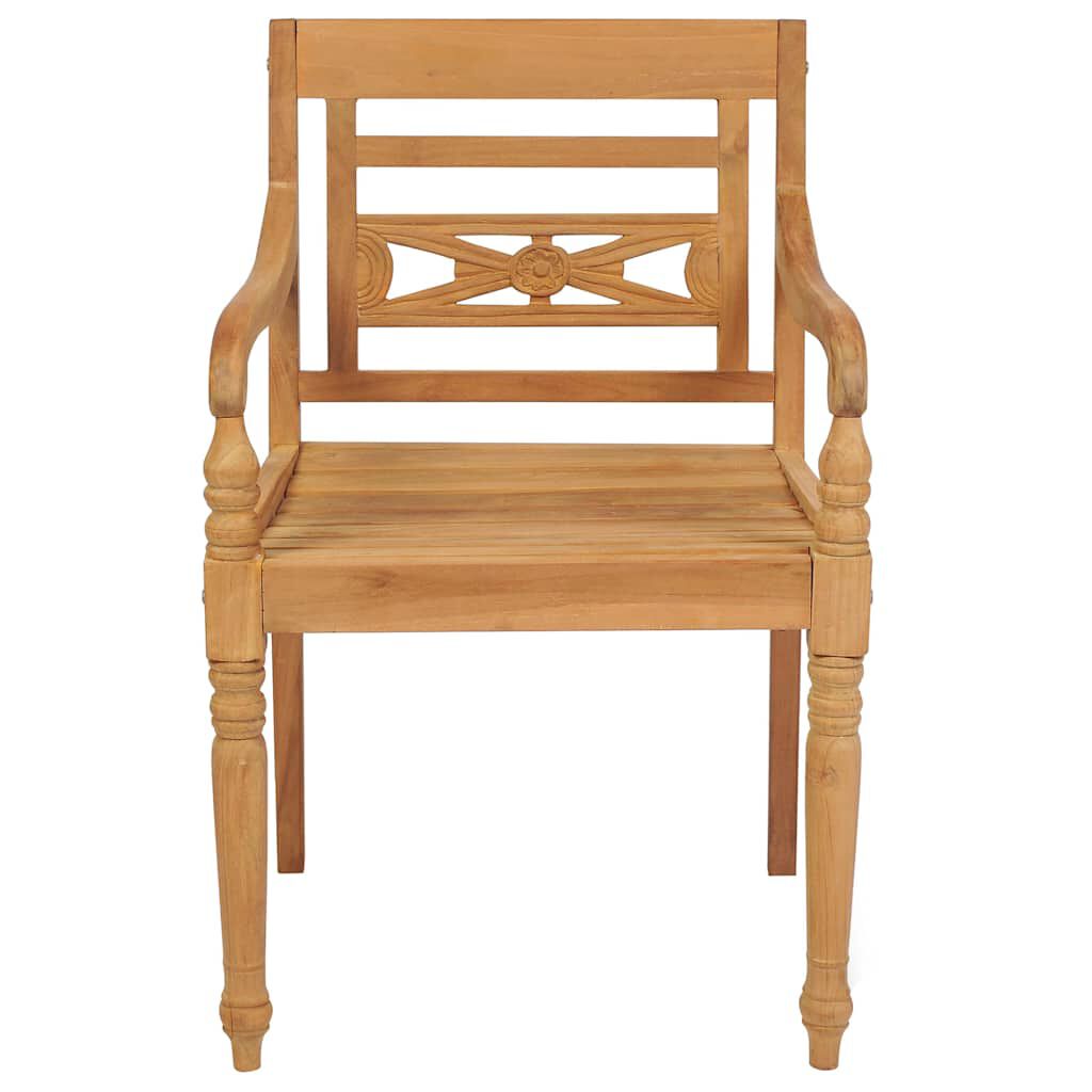vidaXL Καρέκλες Batavia 2 τεμ. από Μασίφ Ξύλο Teak με Taupe Μαξιλάρια