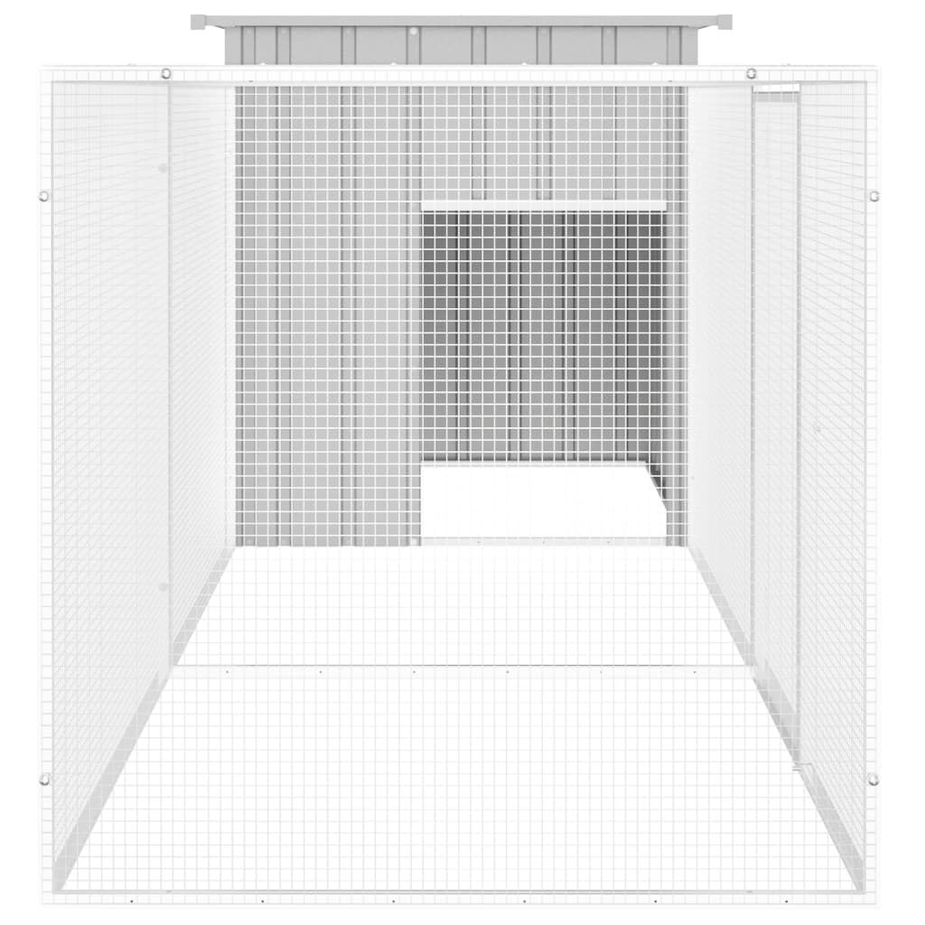 vidaXL Κοτέτσι - Κλουβί Γκρι 300x91x100 εκ. από Γαλβανισμένο Χάλυβα