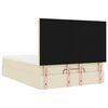 vidaXL Οθωμανικό κρεβάτι με στρώμα & LEDs Cream 140x200 cm Ύφασμα