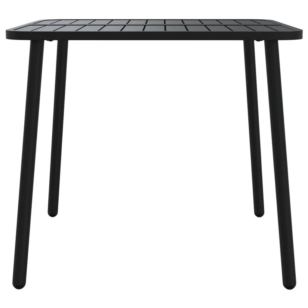 vidaXL Τραπέζι Κήπου Ανθρακί 80x80x71 εκ. Ατσάλινο