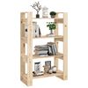 vidaXL Βιβλιοθήκη/Διαχωριστικό Χώρου 80x35x125 εκ. Μασίφ Ξύλο Πεύκου