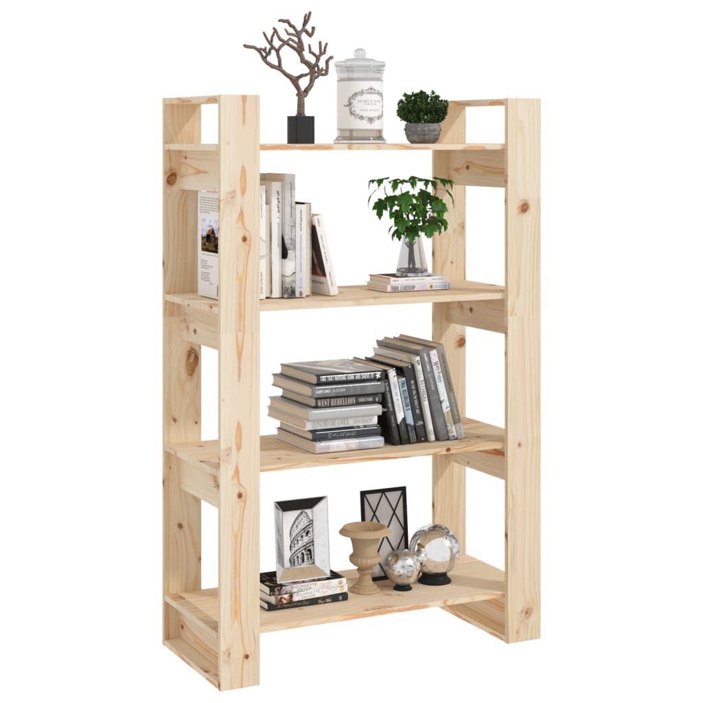 vidaXL Βιβλιοθήκη/Διαχωριστικό Χώρου 80x35x125 εκ. Μασίφ Ξύλο Πεύκου