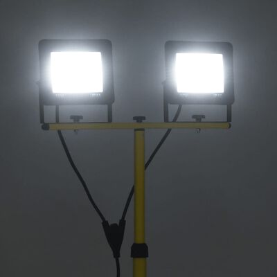 vidaXL Προβολέας LED με Τρίποδο Ψυχρό Λευκό 2 x 50 W