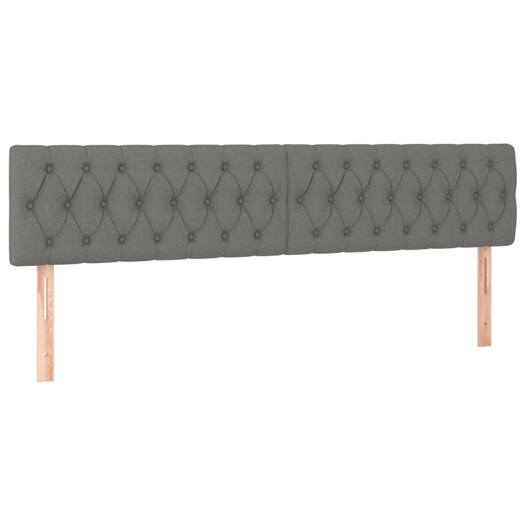 vidaXL Κεφαλάρια Κρεβατιού 2 τεμ. Σκ. Γκρι 100x7x78/88 εκ. Υφασμάτινο