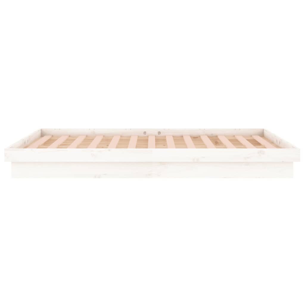 vidaXL Πλαίσιο Κρεβατιού LED Λευκό 180x200 εκ. Super King Size Ξύλο