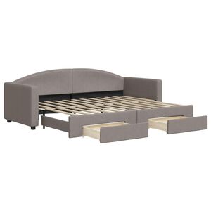 vidaXL Καναπές Κρεβάτι Συρόμενος Taupe 80x200 εκ. Υφασμάτινος Συρτάρια