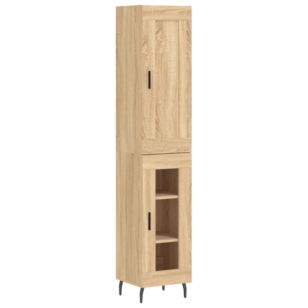 vidaXL Μπουφές Sonoma δρυς 34,5 x 34 x 180 εκ. από Επεξεργασμένο Ξύλο