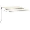 vidaXL Τέντα Συρόμενη Χειροκίνητη με LED Κρεμ 4 x 3,5 μ.